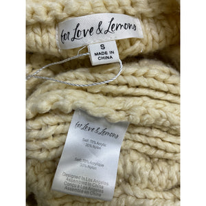For Love & Lemons Cable Knit Cream Andie Sweater Size S