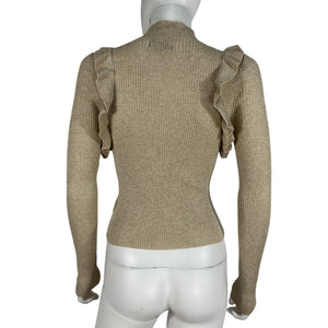 Majorelle Ruffled Beige Annie Sweater Size XS