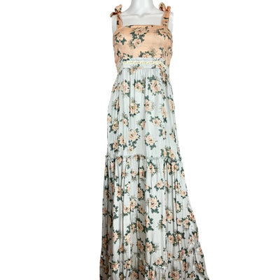 Agua Bendita Floral Multicolor Helina Zola Maxi Dress Size S