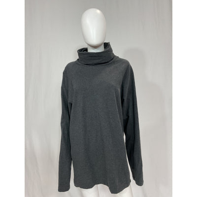 Norma Kamali Oversized 'Raglan' Grey Sleeve Turtleneck Mini Dress Size XS