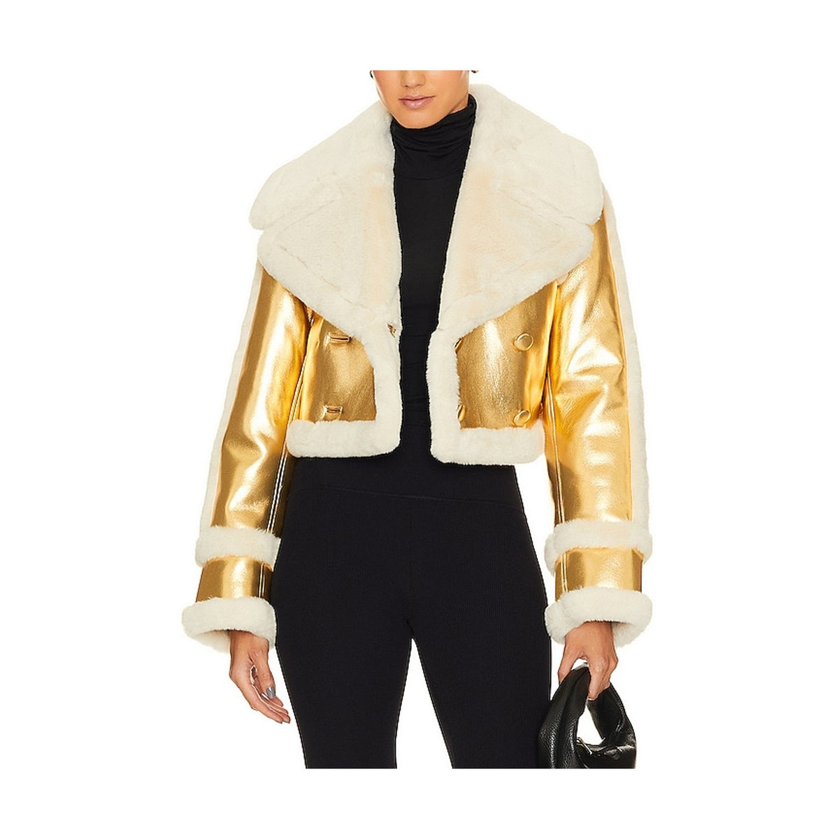 L'academie Plush Gold Elijah Jacket Size S