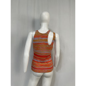 Simkhai Avani Space Dye Orange Cotton Cut Out Tank Size S