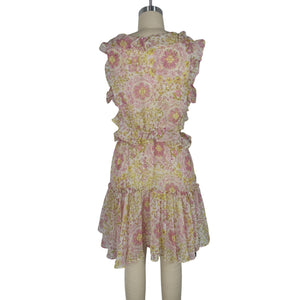Misa Los Angeles Ruffled Pink Jolie Size M Dress