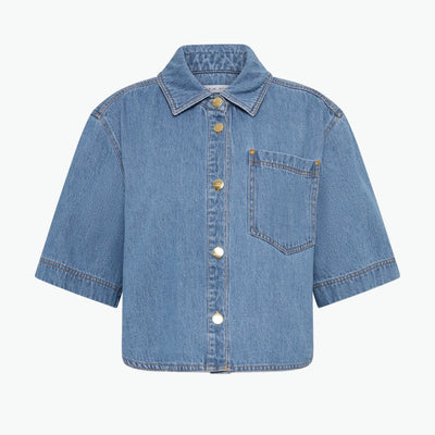Aje 'Sunray' Blue Denim Shirt Size 12