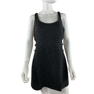 Self-Portrait Chic Black Boucle Bow Mini Dress Size 10