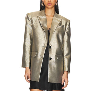 Ronny Kobo Shimmering Gold Morgan Blazer Size S