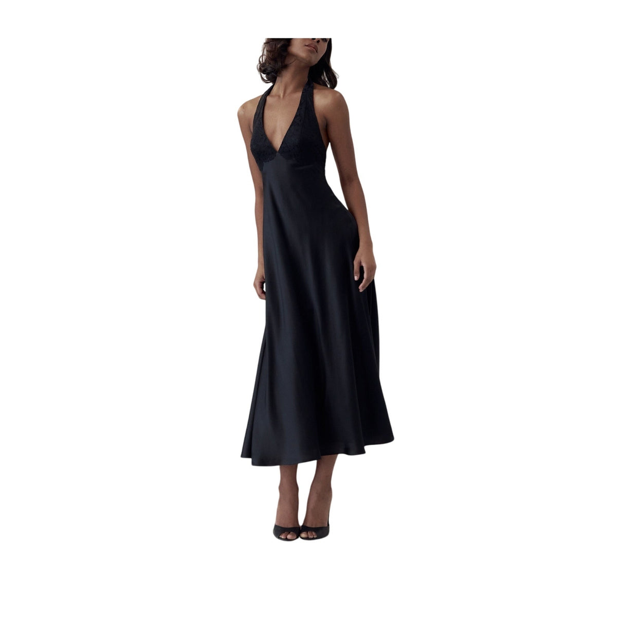 Mirror Palais 'Halter' Black Silk Ballet Dress Size XS - NWT