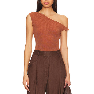 House Of Harlow 1960 Ribbed Brown Lera Bodysuit Size S