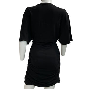 Atm Anthony Thomas Melillo Ruched Black Matte Jersey Mini Dress Size XL
