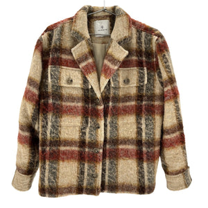 Anine Bing Plaid Brown Flynn Jacket Size XS