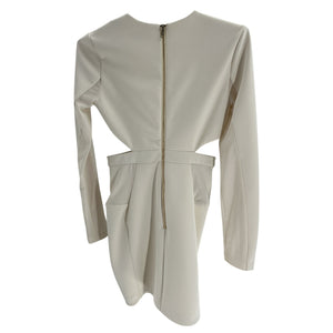 Michael Costello Structured Cream Elise Mini Dress Size S
