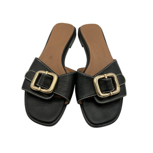 Flattered Sleek Black Mimi Slide Sandals Size 38 EU / US 8