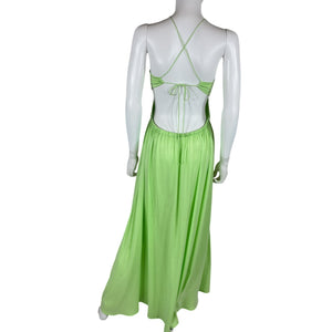 For Love & Lemons Strappy Green Kyra Maxi Dress Size M