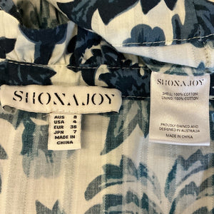 Shona Joy Floral Blue Diana Dress Size US 4