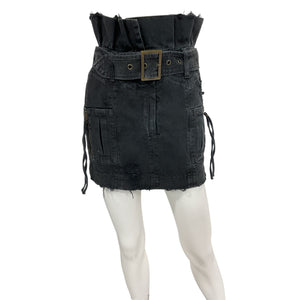 Retrofête Belted Jet Black Shalina Skirt Size XS