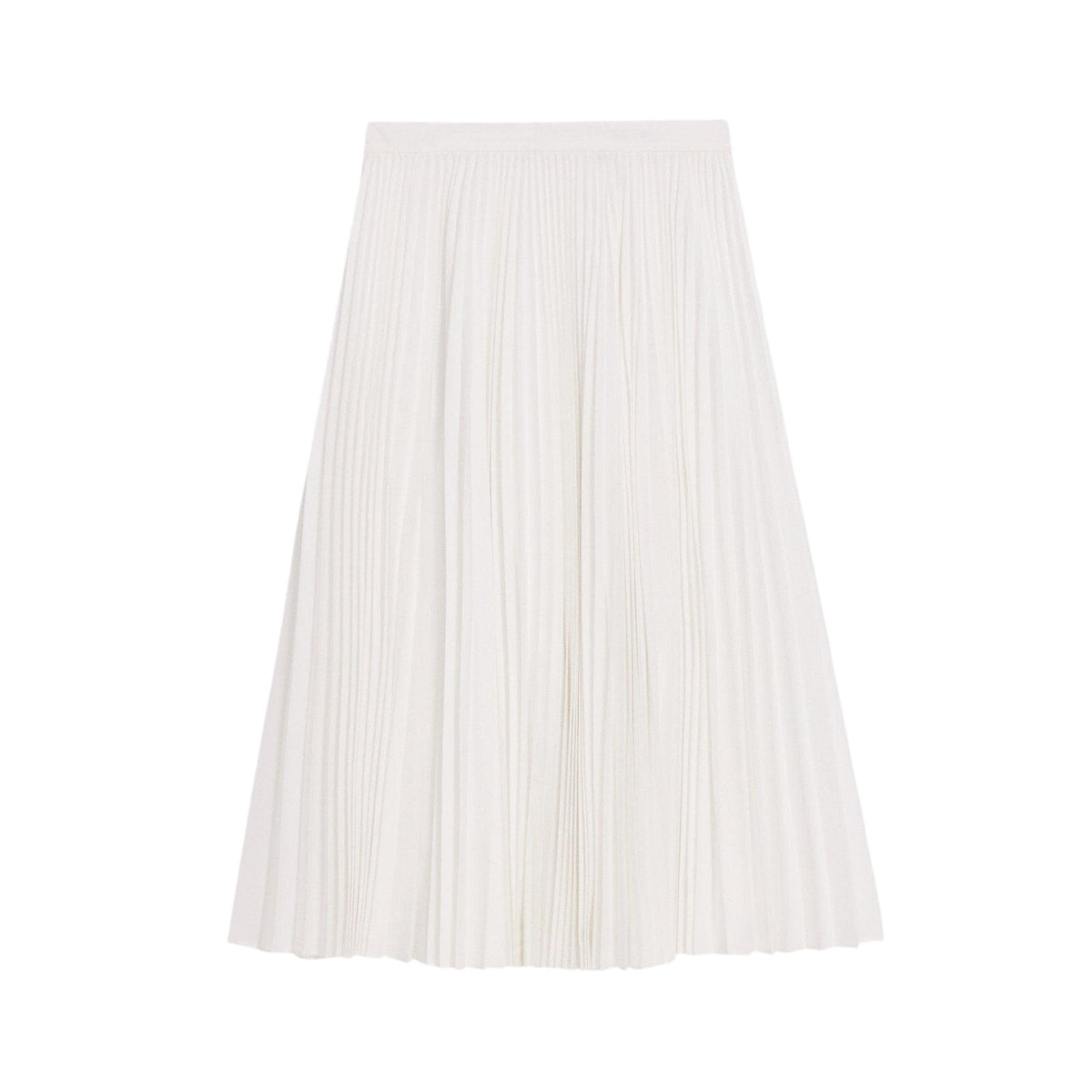 Theory White Cotton Pleated Midi Skirt Size 2