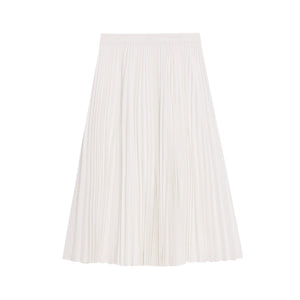 Theory White Cotton Pleated Midi Skirt Size 2