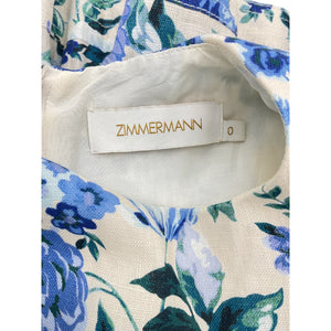 Zimmermann Floral Aquamarine Multi Moncur Dress Size S