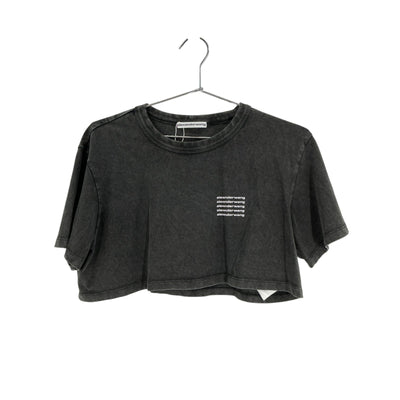 Alexander Wang Acid Wash Black Crop T Shirt Size S