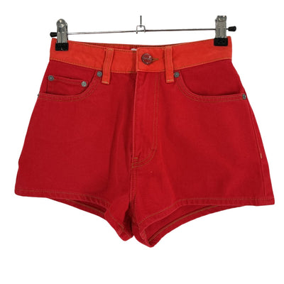 Ganni Organic Red Denim Shorts Size 24