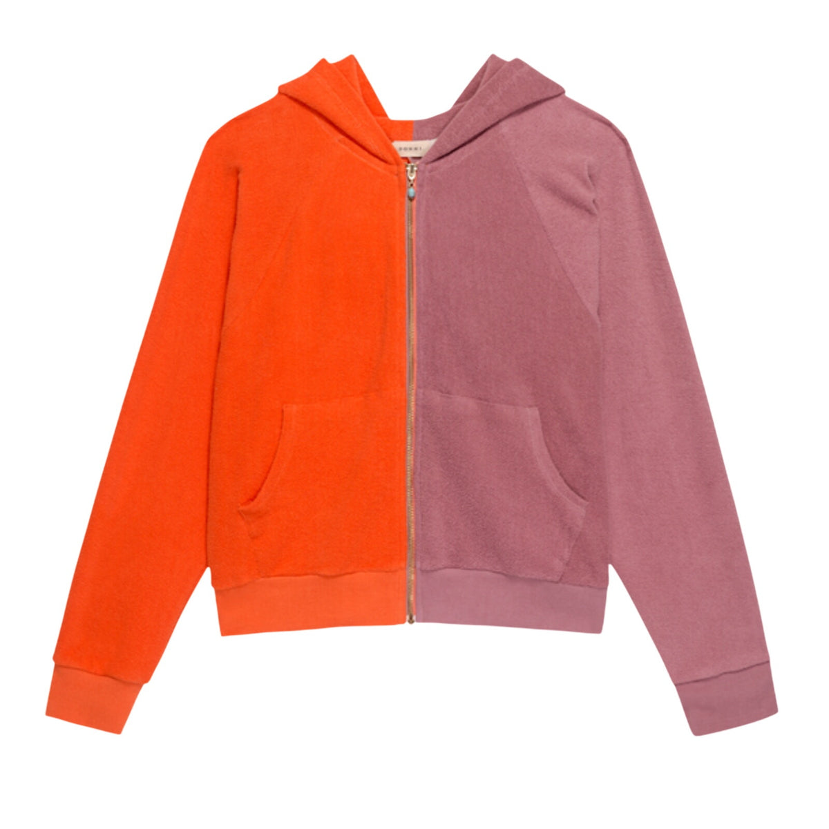 Donni Colorblock Rhubarb Papaya Duo Zip Up Hoodie Size XXL