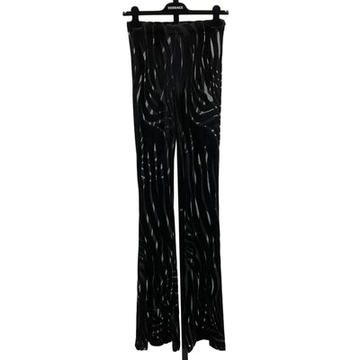 Versace Velvet Black Wide Leg Pants Size 38 IT / US 2