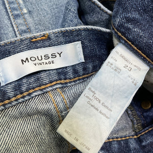 Moussy Distressed Blue Sundown Straight Denim Jeans Size 23