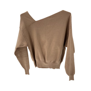 Line & Dot Cozy Tan Favorite Off Shoulder Sweater Size XS
