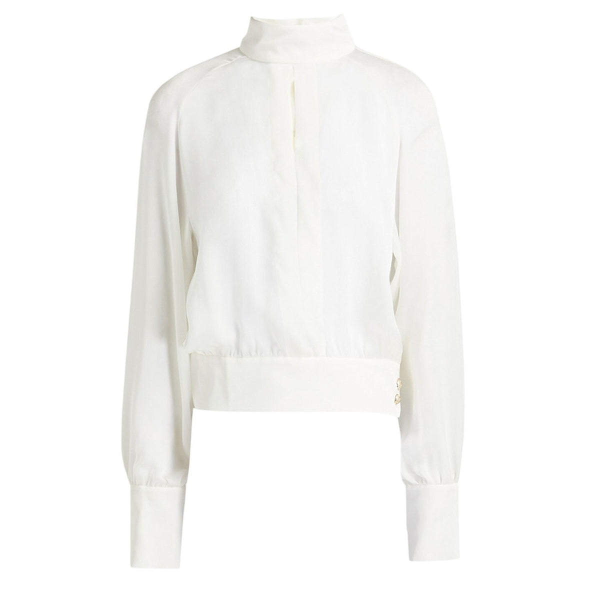 Balmain Chic White Crepe De Chine Blouse Size FR 36 / US 4