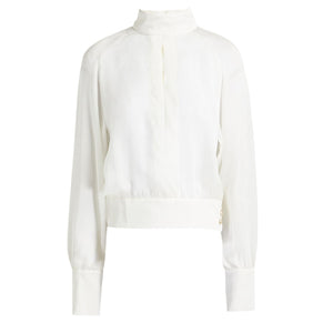Balmain Chic White Crepe De Chine Blouse Size FR 36 / US 4