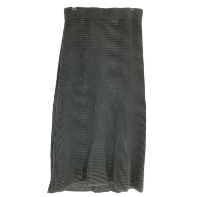 Loulou Studio Textured Black Manta Midi Skirt Size L