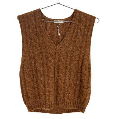 By Malene Birger Cable Knit Brown Simea Sweater Vest Size XS