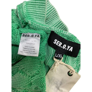 Ser O Ya Ribbed Green Mollie Knit Size L / XL Cotton Tank