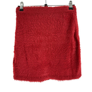 Helmut Lang Plush Red Sweater Mini Skirt Size XS