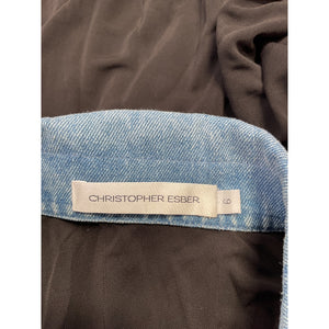 Christopher Esber Contrast Denim And Black Tailored Tab Shirt Size AU 6 / US 2