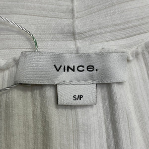 Vince Ribbed White Button Front Tank Top Size S