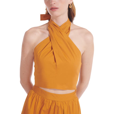 Staud Chic Yellow Kai Halter Top Size 0