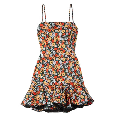 Agua Bendita Ruffled Multicolor Tumbao Mini Dress Size S