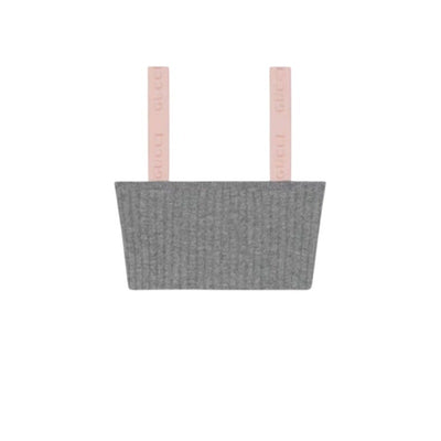 Gucci Ribbed Grey Logo Strap Crop Top Size S