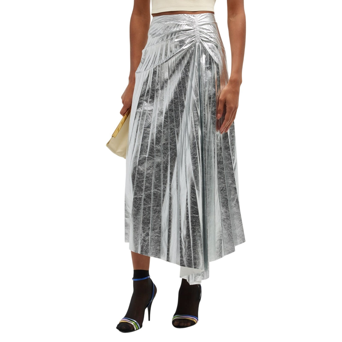 A.L.C. Pleated Silver Tori Skirt Size 2 NWT