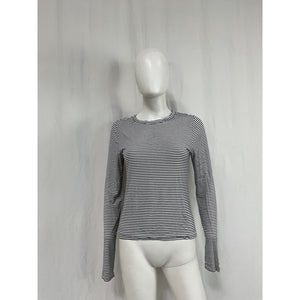Rag & Bone 'Luca' Black Modal Stripe Long Sleeve Tee Size M