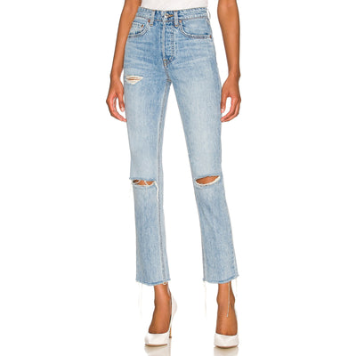 Grlfrnd Distressed Blue Karolina Petite Denim Jeans Size 26