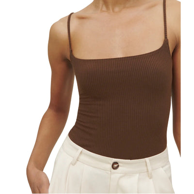 Reformation Ribbed Brown Camisole Top Size S