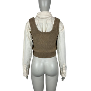 Astr The Label Classic Brown Combo Guinevere Layered Sweater Size L