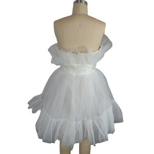 Katie May Ruffled Ivory Ellee Mini Dress Size M