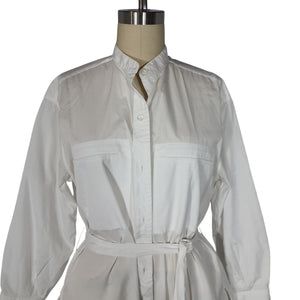 Vince Belted Oversized White Tunic Size XS Blouse