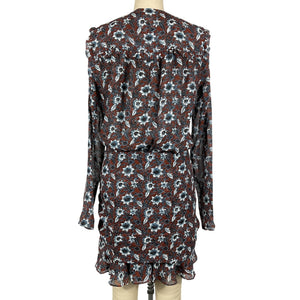 Veronica Beard Floral Burgundy Anjali Mini Dress Size 6