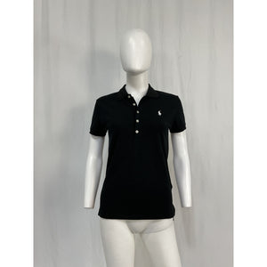 Ralph Lauren Slim Black Cotton Fit Stretch Polo Shirt Size S