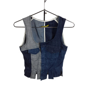 Marques Almeida Patchwork Mid Denim Remade Size 4 US / 8 UK Vest