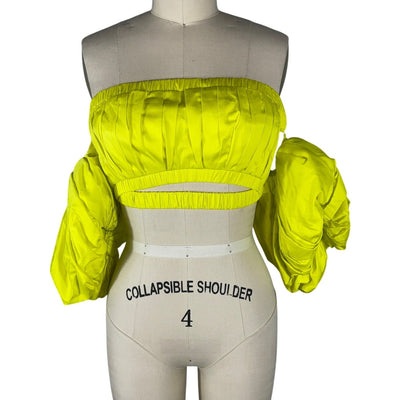 Cult Gaia Pleated Citron Carly Top Size 4 NWT